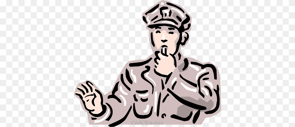 Old Fashioned Traffic Cop Royalty Vector Clip Art, Stencil, Person, Man, Male Free Png