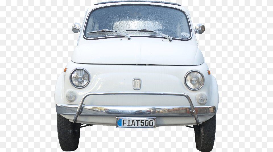 Old Fiat 500 Front, Car, License Plate, Transportation, Vehicle Free Transparent Png