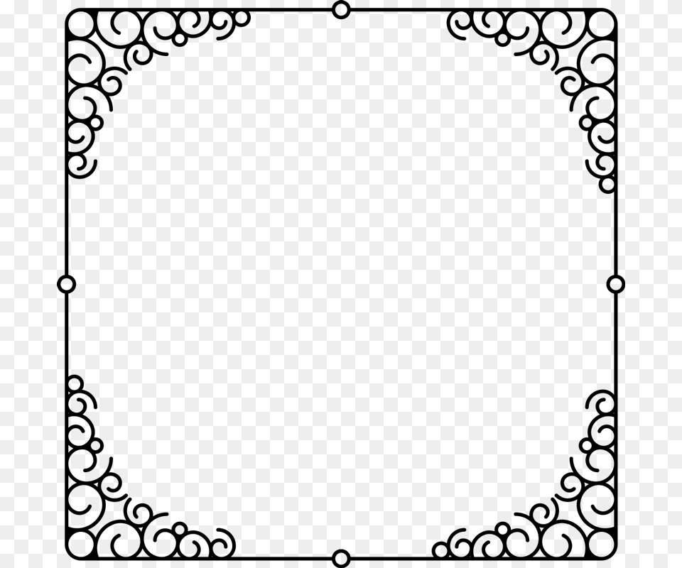 Old Frame Mirror Wall Sticker Border Ornate Frame, Gray Free Png Download