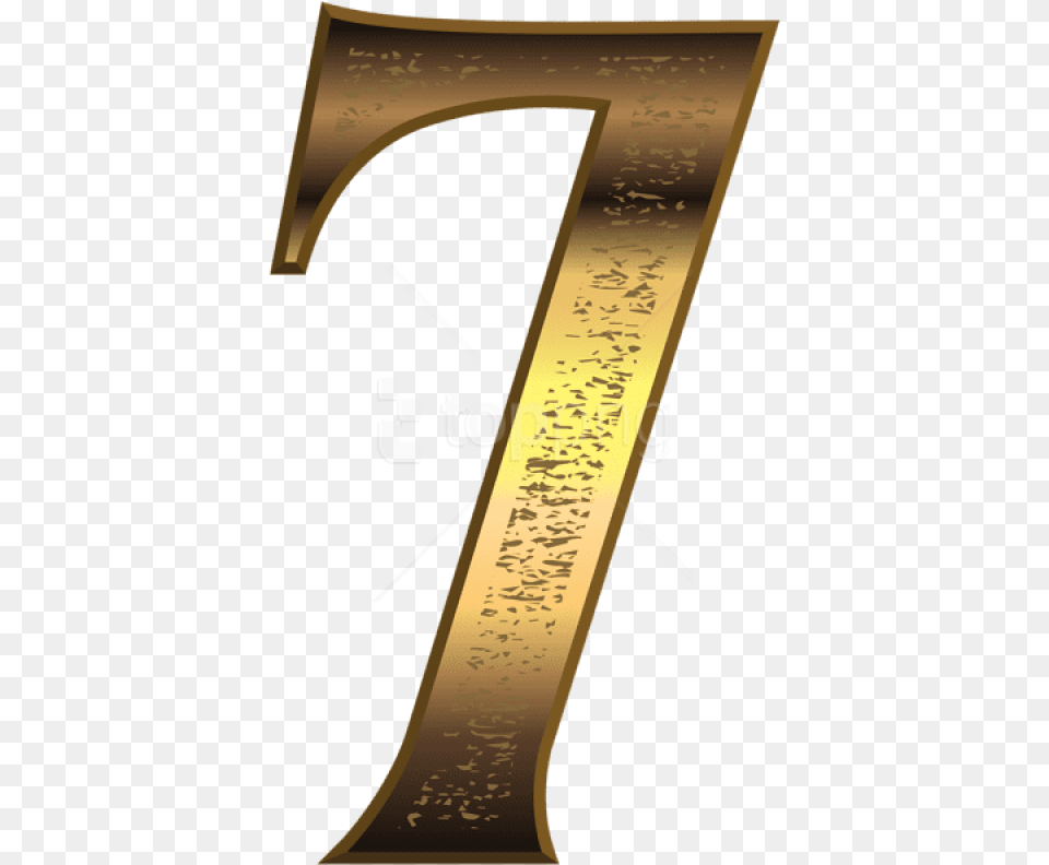 Old Gold Number Seven Clipart Number 7 Gold, Text, Symbol Free Png Download