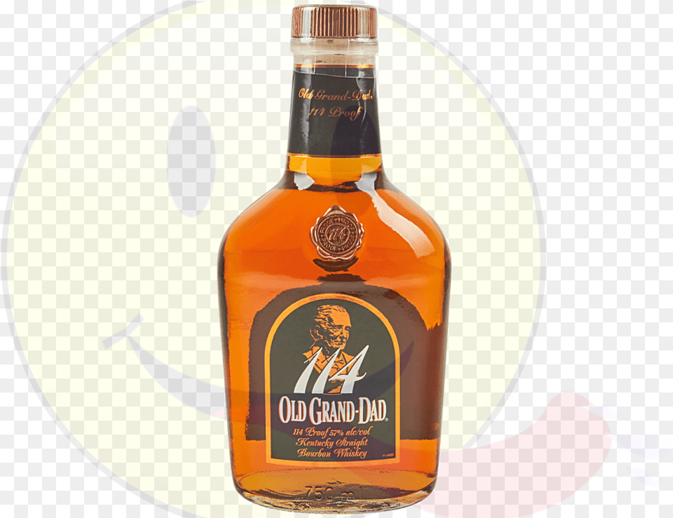 Old Grand Dad 114 Proof Old Grand Dad Bourbon Whiskey 114 Barrel Strength, Liquor, Alcohol, Beverage, Person Png Image