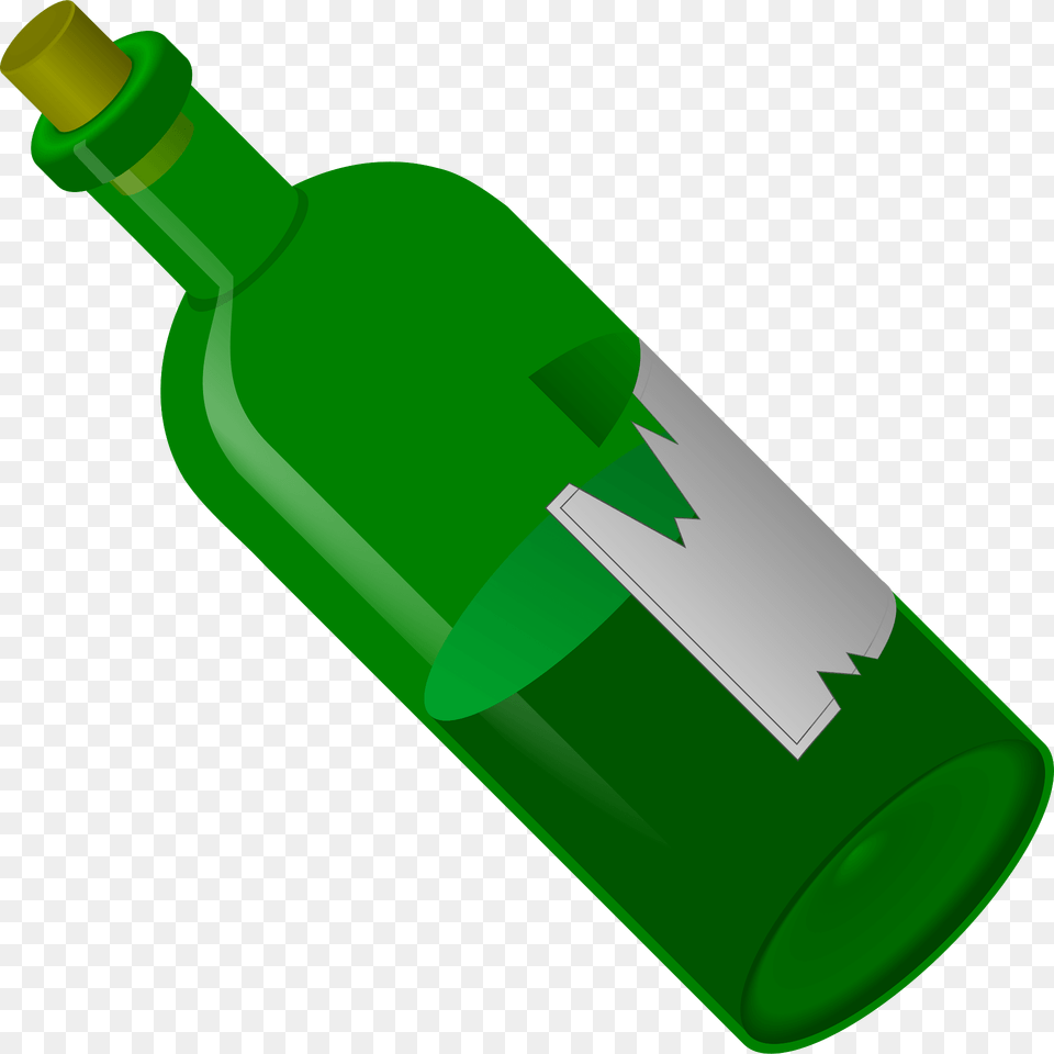 Old Green Wine Bottle Clipart, Alcohol, Beverage, Liquor, Wine Bottle Free Transparent Png