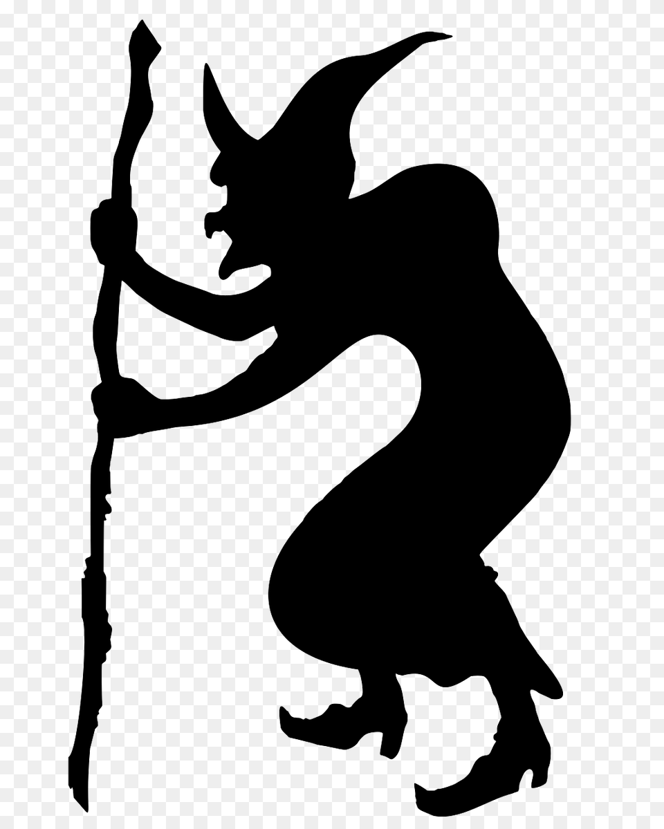 Old Halloween Witch, Silhouette, Stencil, Person Png