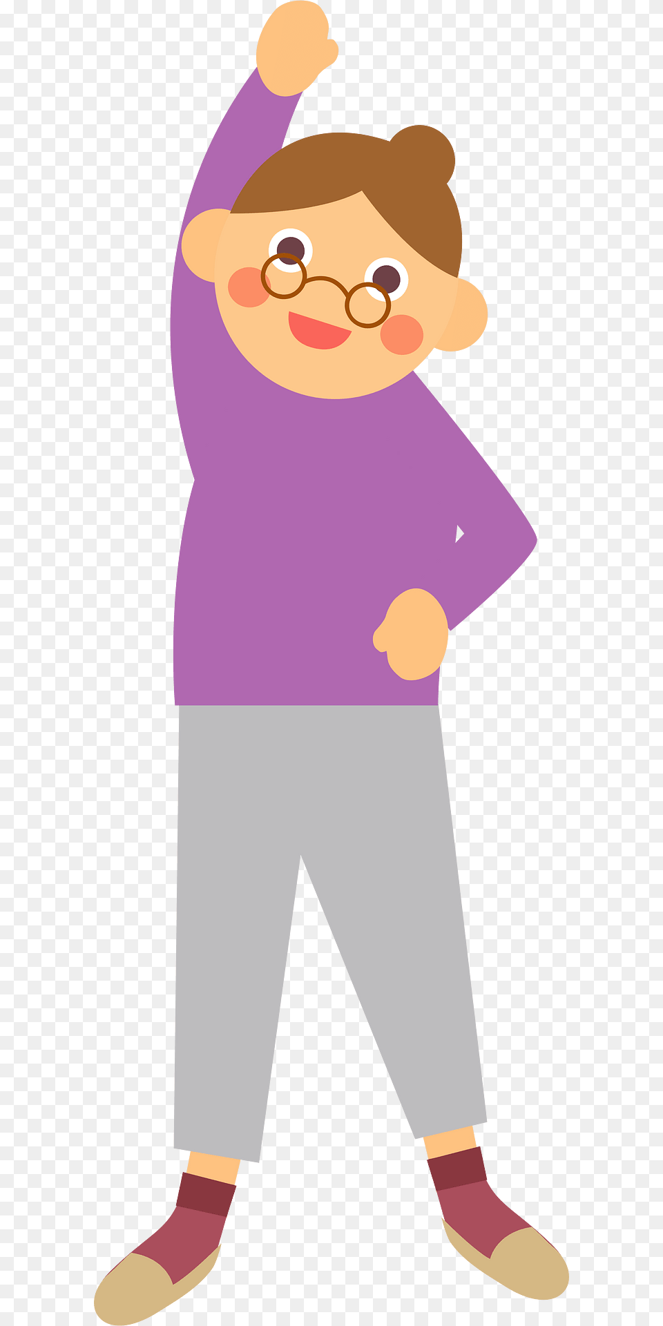 Old Lady Exercise Clipart, Person, Cartoon, Clothing, Pants Free Png Download