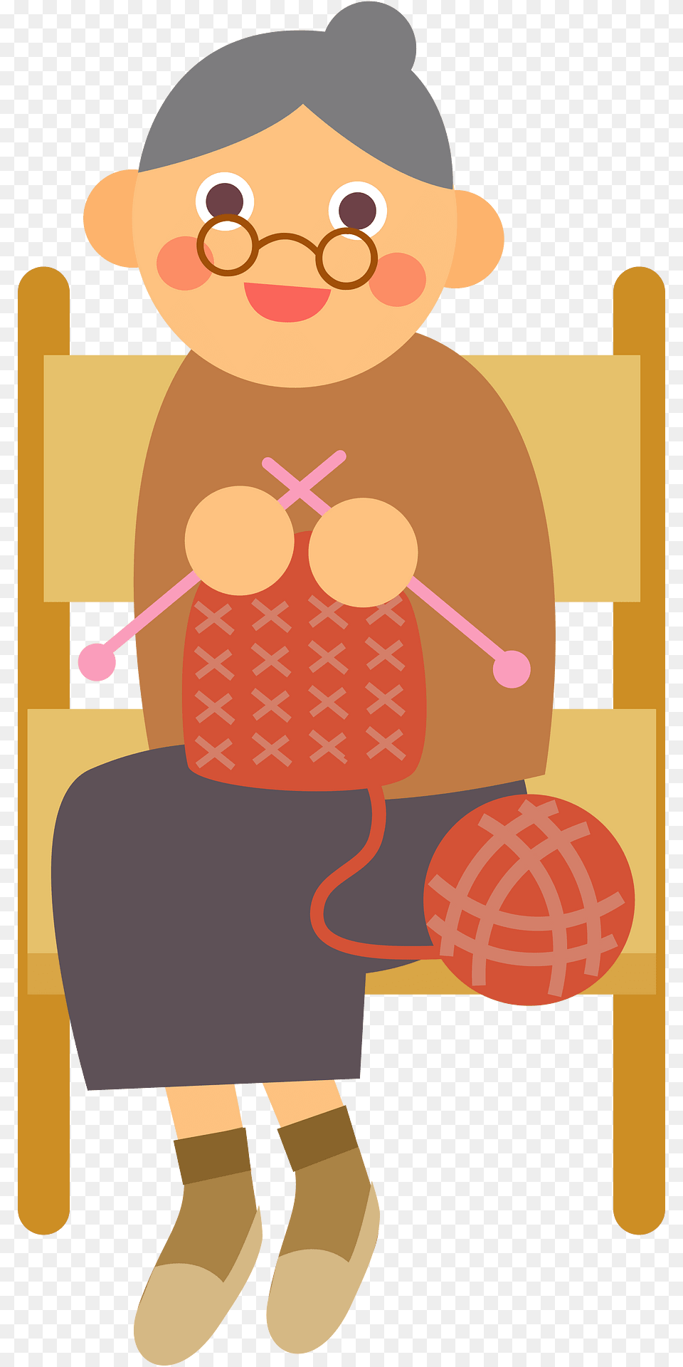 Old Lady Knitting Clipart, Face, Head, Person, Nature Png Image