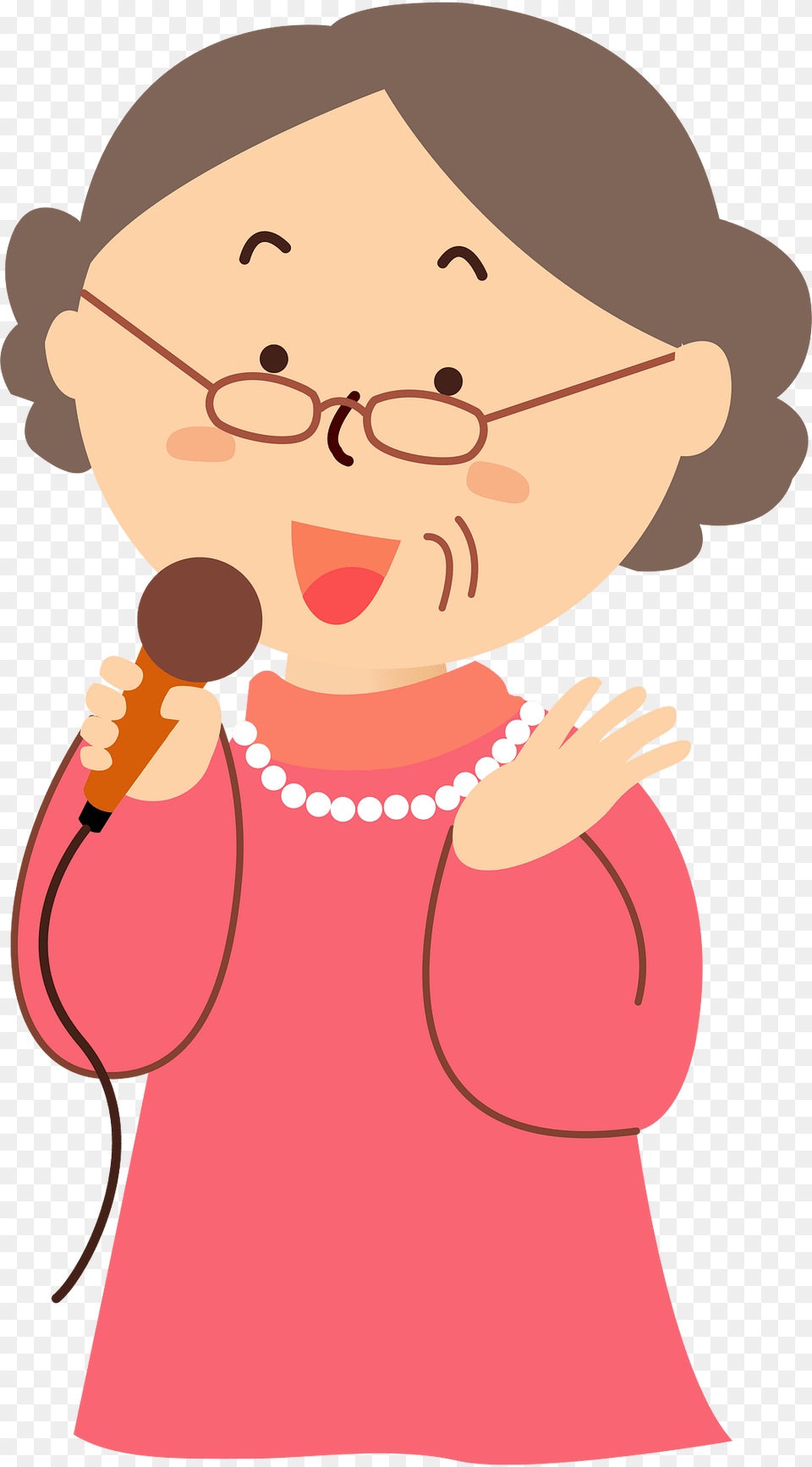 Old Lady Singing Clipart, Baby, Person, Cartoon, Face Png