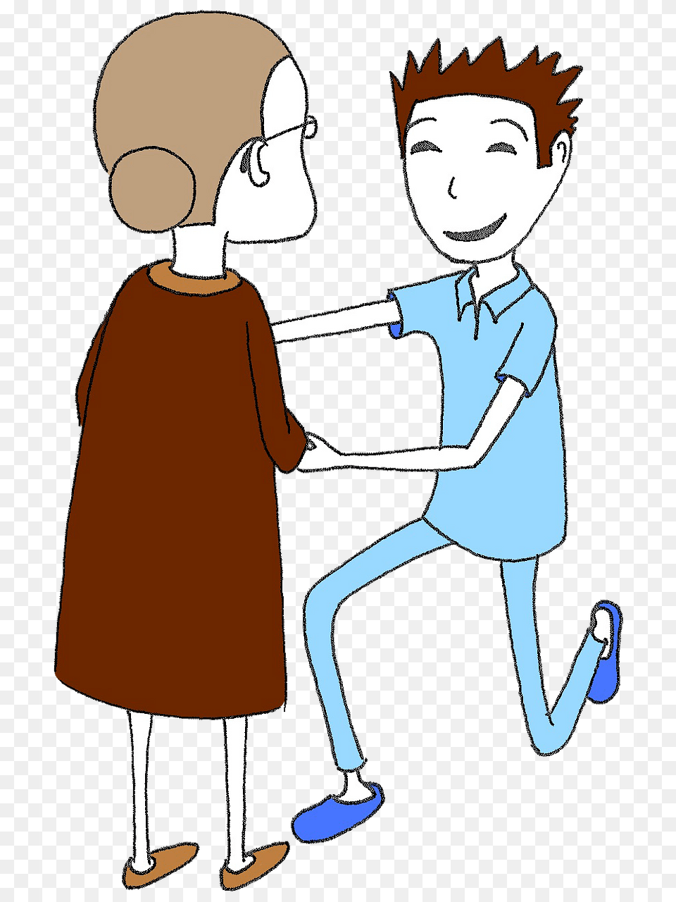 Old Lady With A Male Nurse Clipart, Baby, Person, Face, Head Free Png Download
