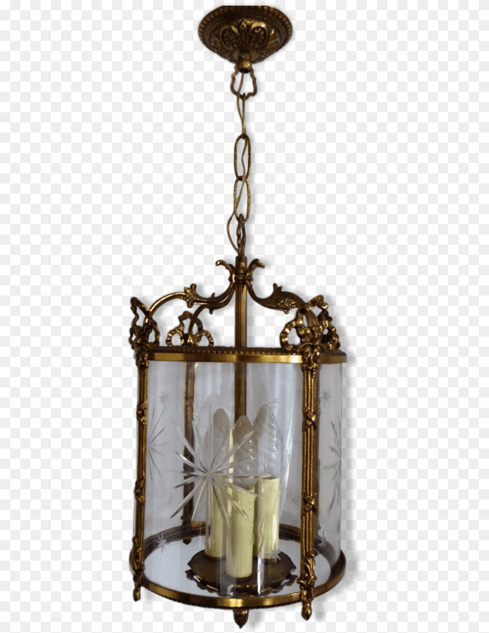 Old Lantern Chandelier Bronze Dor Cut Glass Hall Hallway Chandelier, Lamp, Light Fixture Free Transparent Png