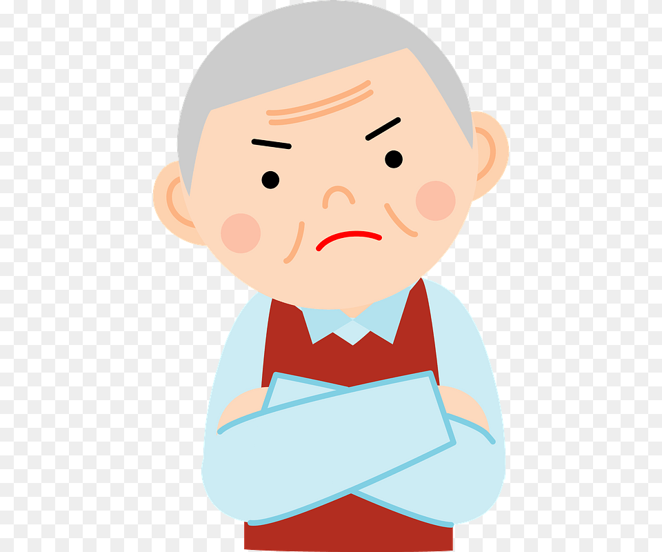 Old Man Angry Clipart Cartoon, Person, Reading, Baby, Face Png Image
