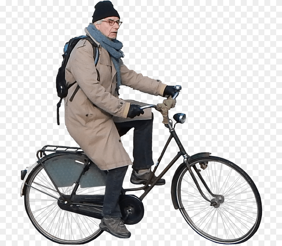 Old Man Bicycle, Clothing, Coat, Adult, Vehicle Png