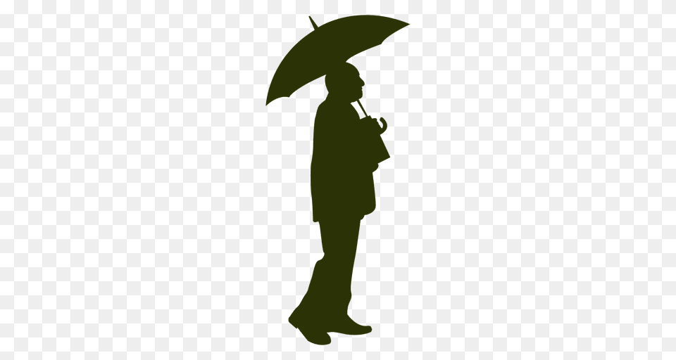 Old Man Holding Umbrella, People, Person, Silhouette, Canopy Free Transparent Png