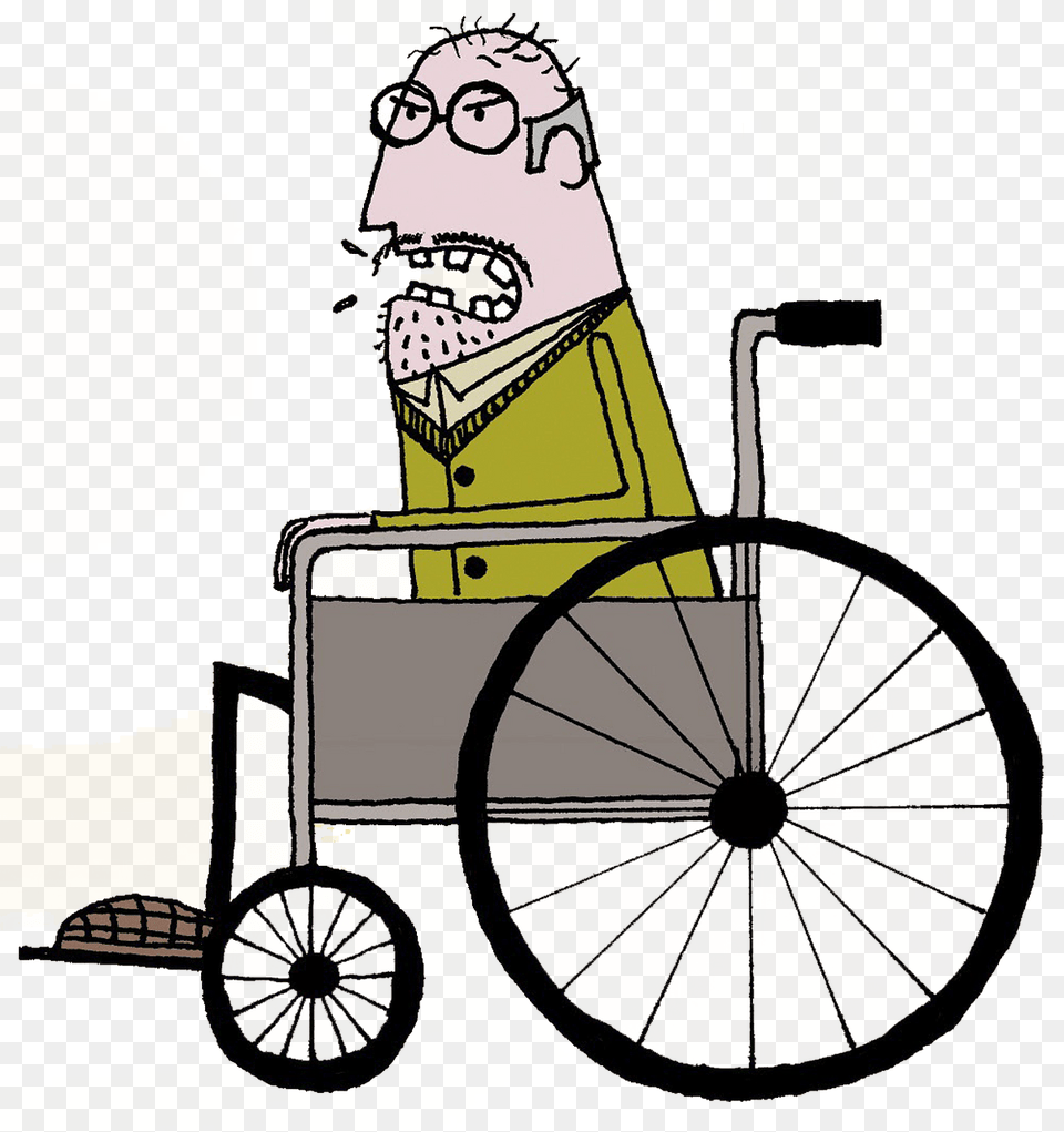 Old Man In A Wheel Chair Clipart, Furniture, Machine, Wheelchair, Face Png