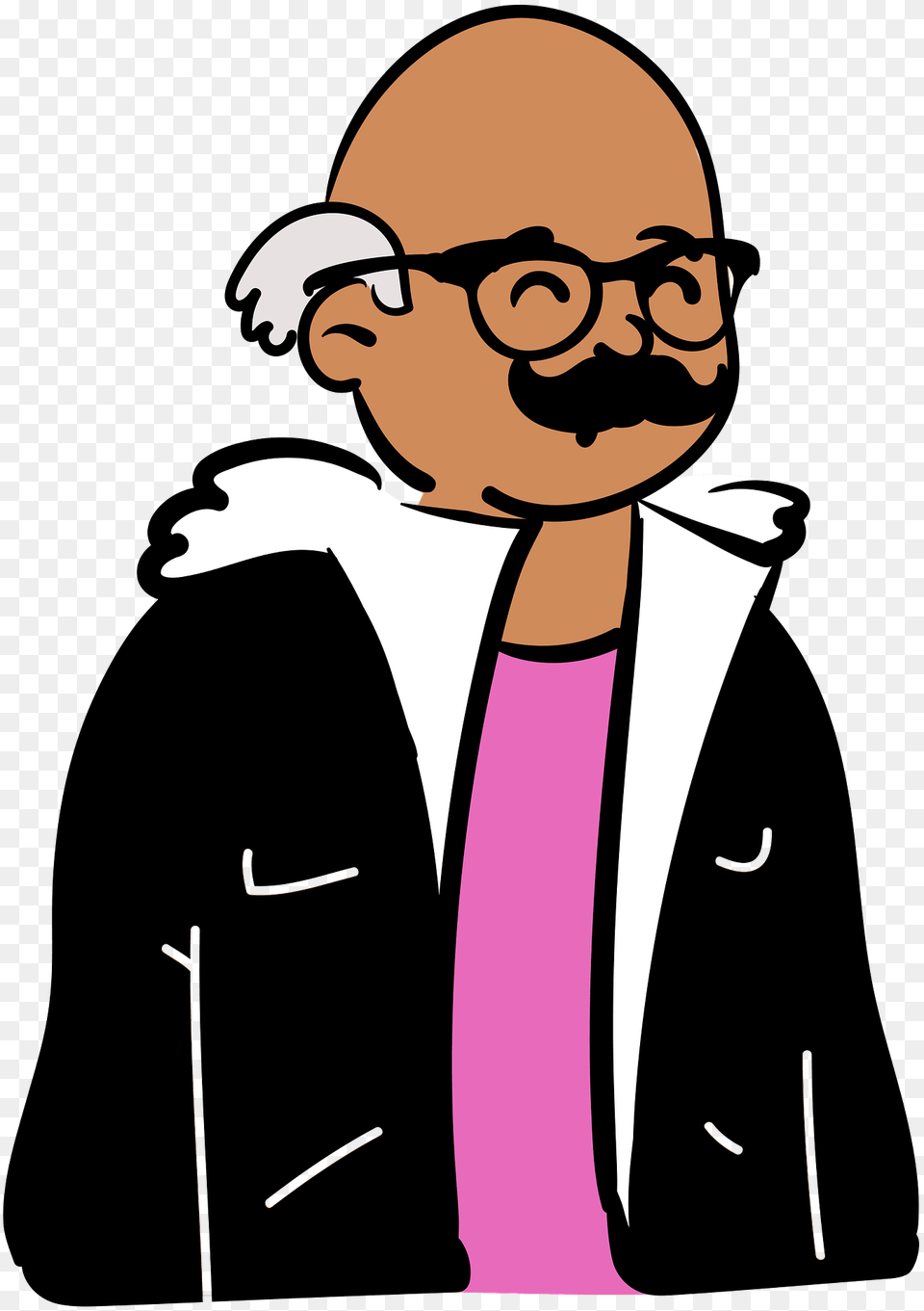 Old Man In Fur Jacket Clipart, Person, Adult, Male, Face Png
