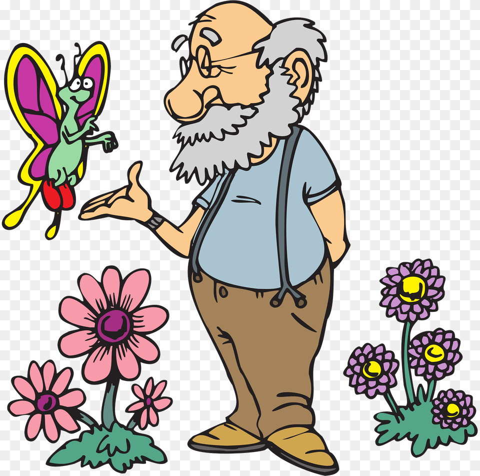 Old Man In Hi Garden Clipart, Art, Graphics, Person, Face Free Png Download