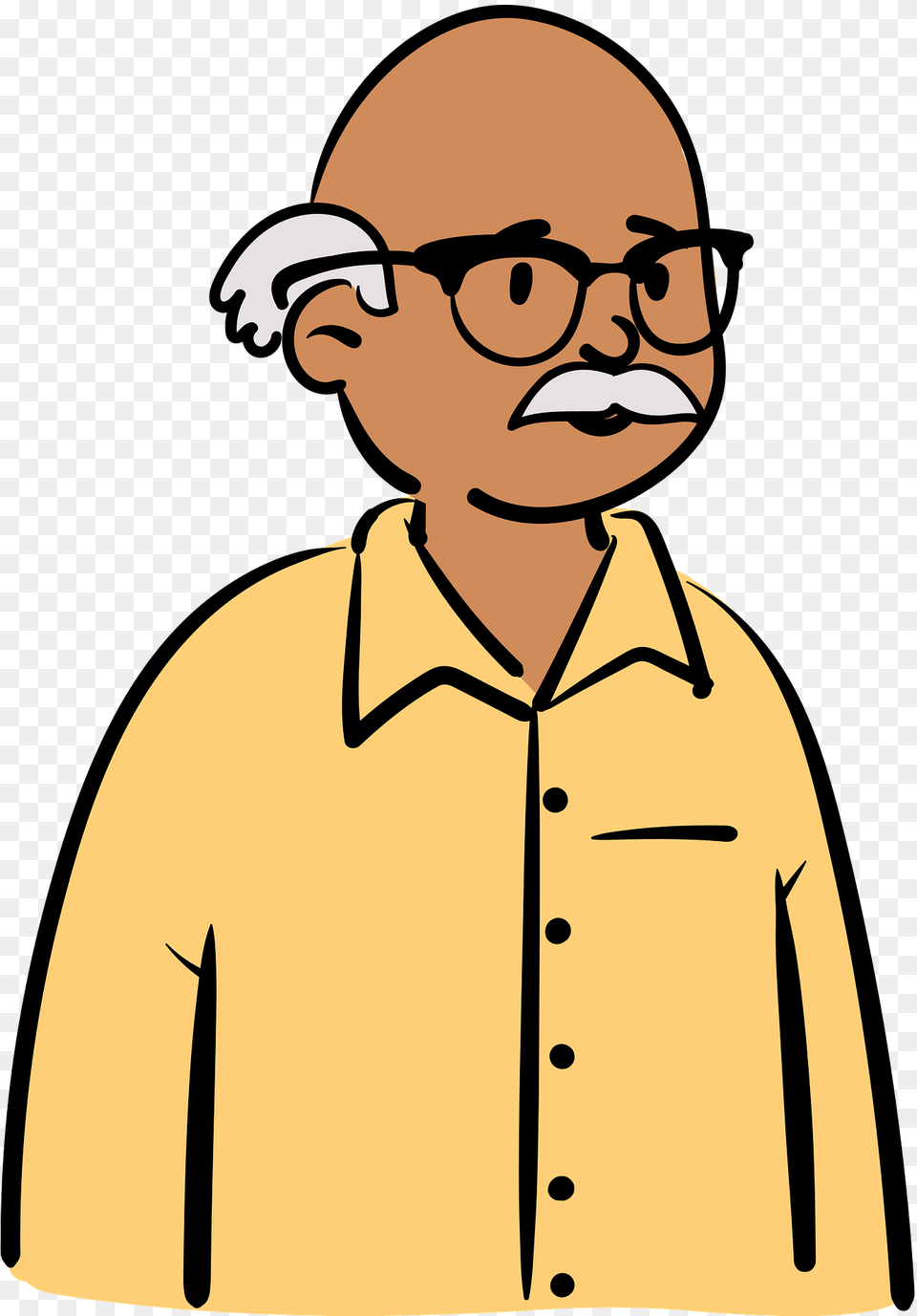Old Man In Yellow Shirt Clipart, Portrait, Photography, Face, Head Free Transparent Png