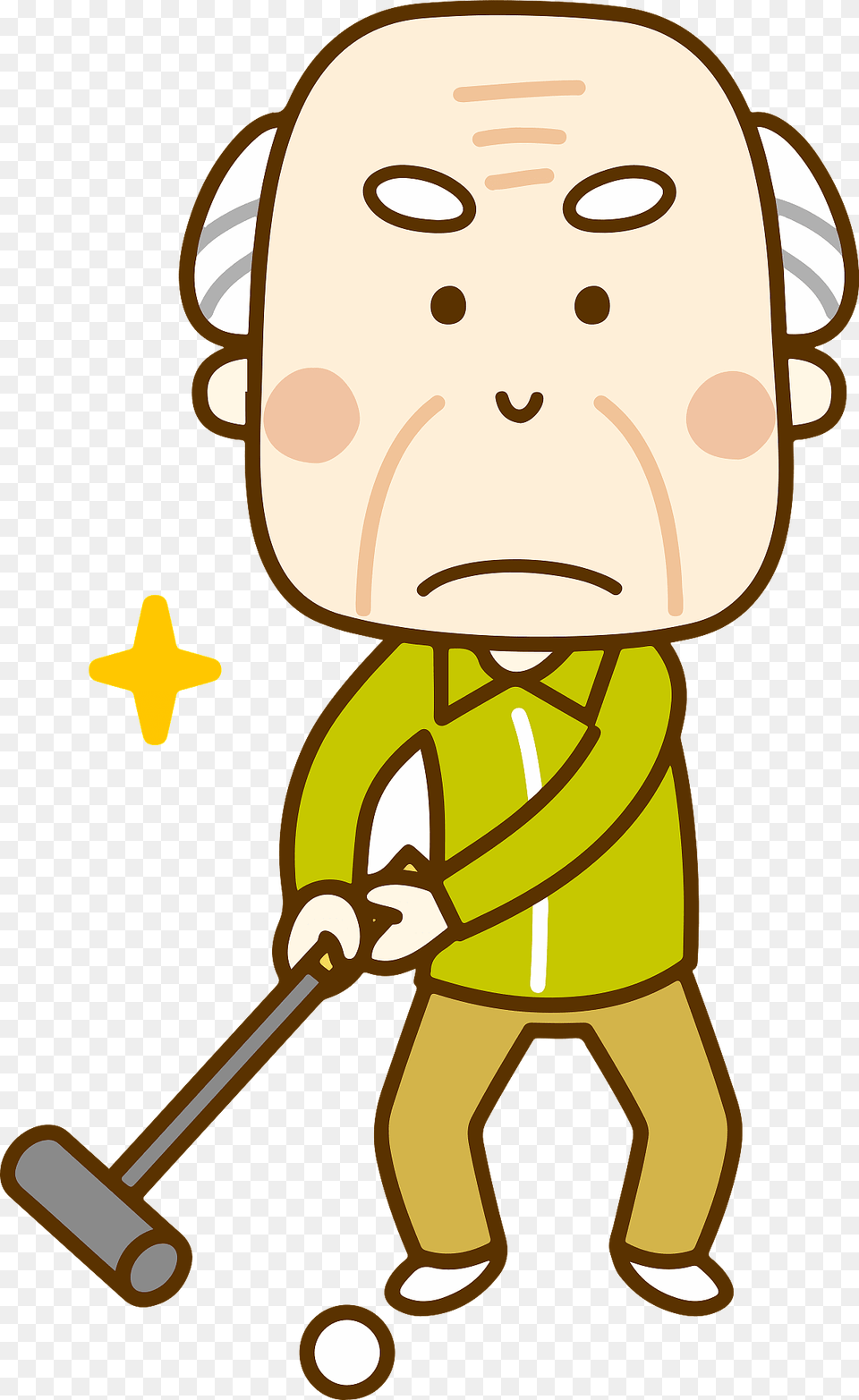 Old Man Is Playing Gateball Clipart, People, Person, Baby, Face Free Png Download