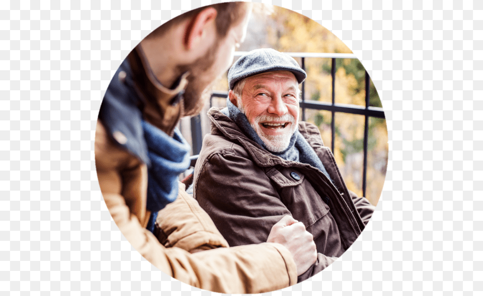 Old Man Laughing At Young Dia Dos Pais Erva Mate, Smile, Photography, Person, Jacket Free Png Download