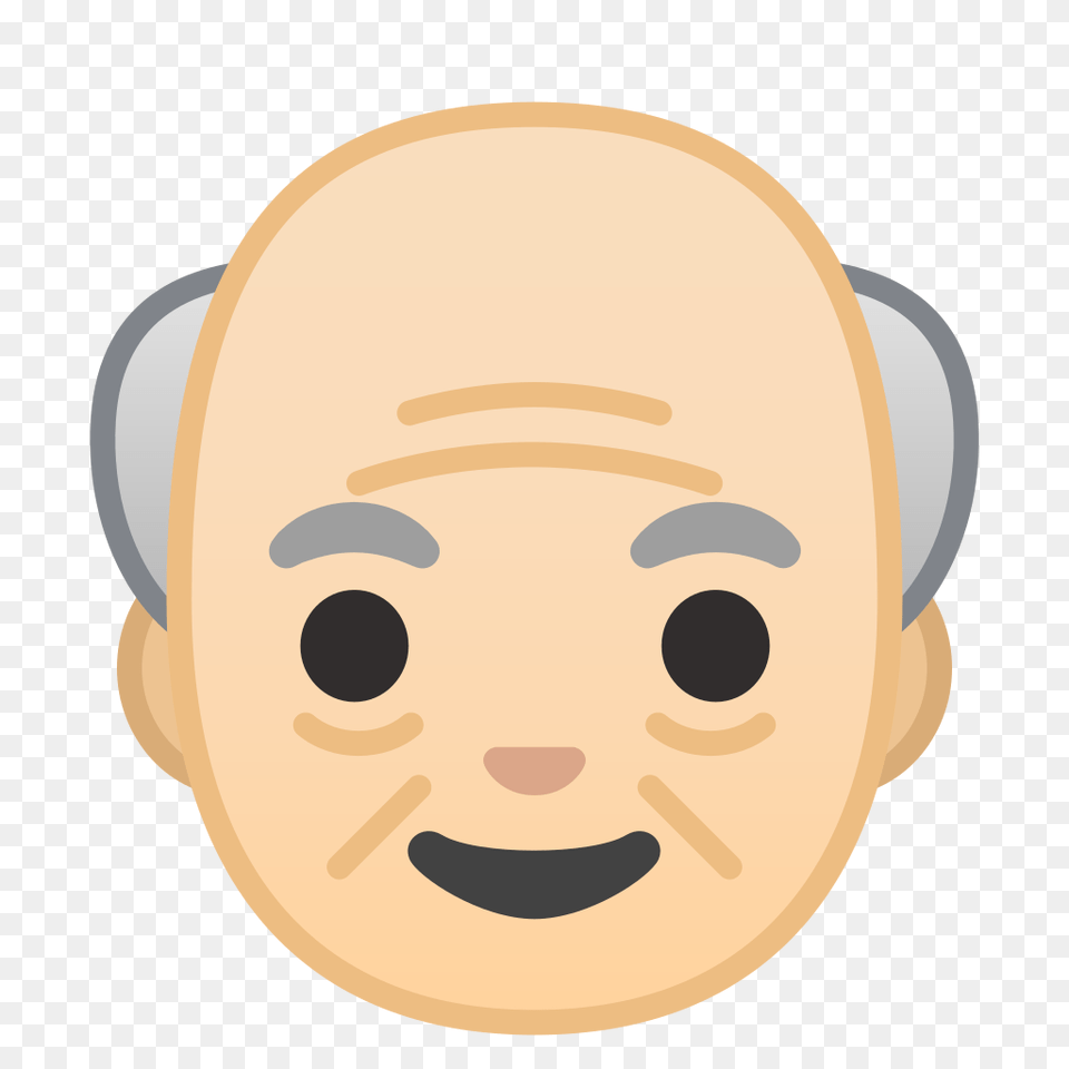 Old Man Light Skin Tone Icon Noto Emoji People Faces Old Man Emoji, Astronomy, Moon, Nature, Night Free Png Download