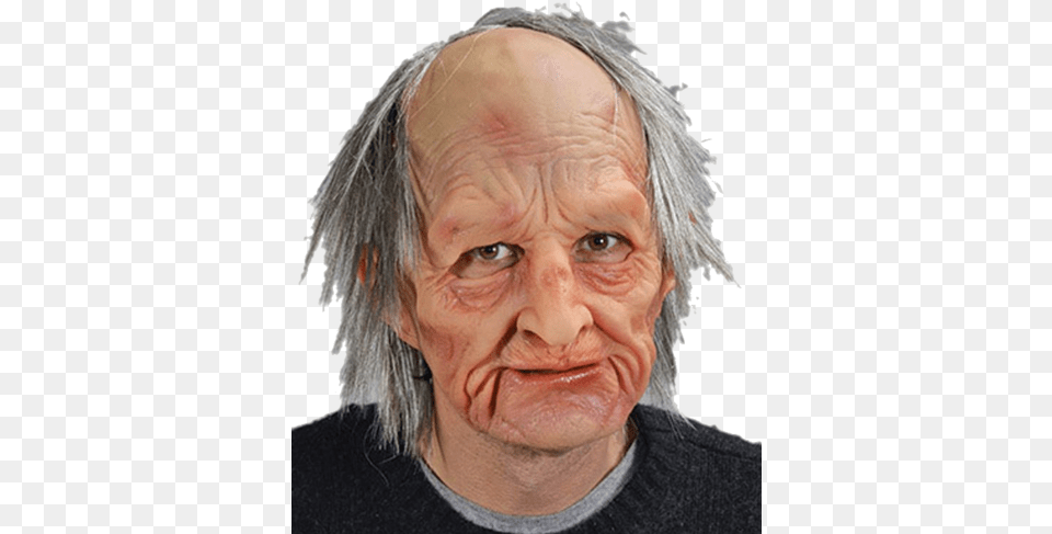 Old Man Mask With Hair Zagone Studios Supersoft Old Man Mask, Adult, Sad, Portrait, Photography Free Transparent Png
