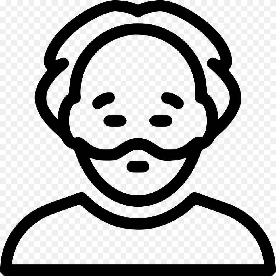 Old Man Old Man Icon Black And White, Stencil, Head, Person, Baby Png