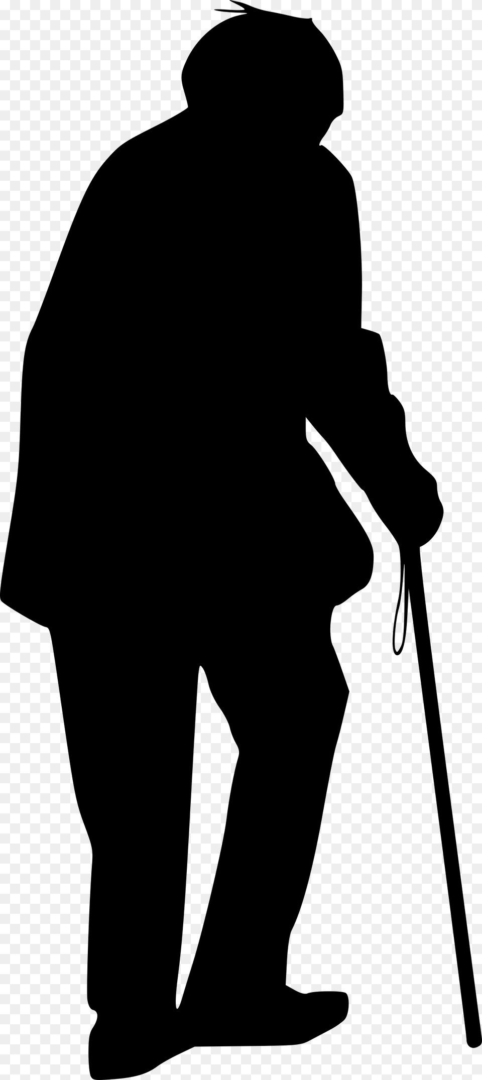 Old Man Silhouette, Gray Free Transparent Png