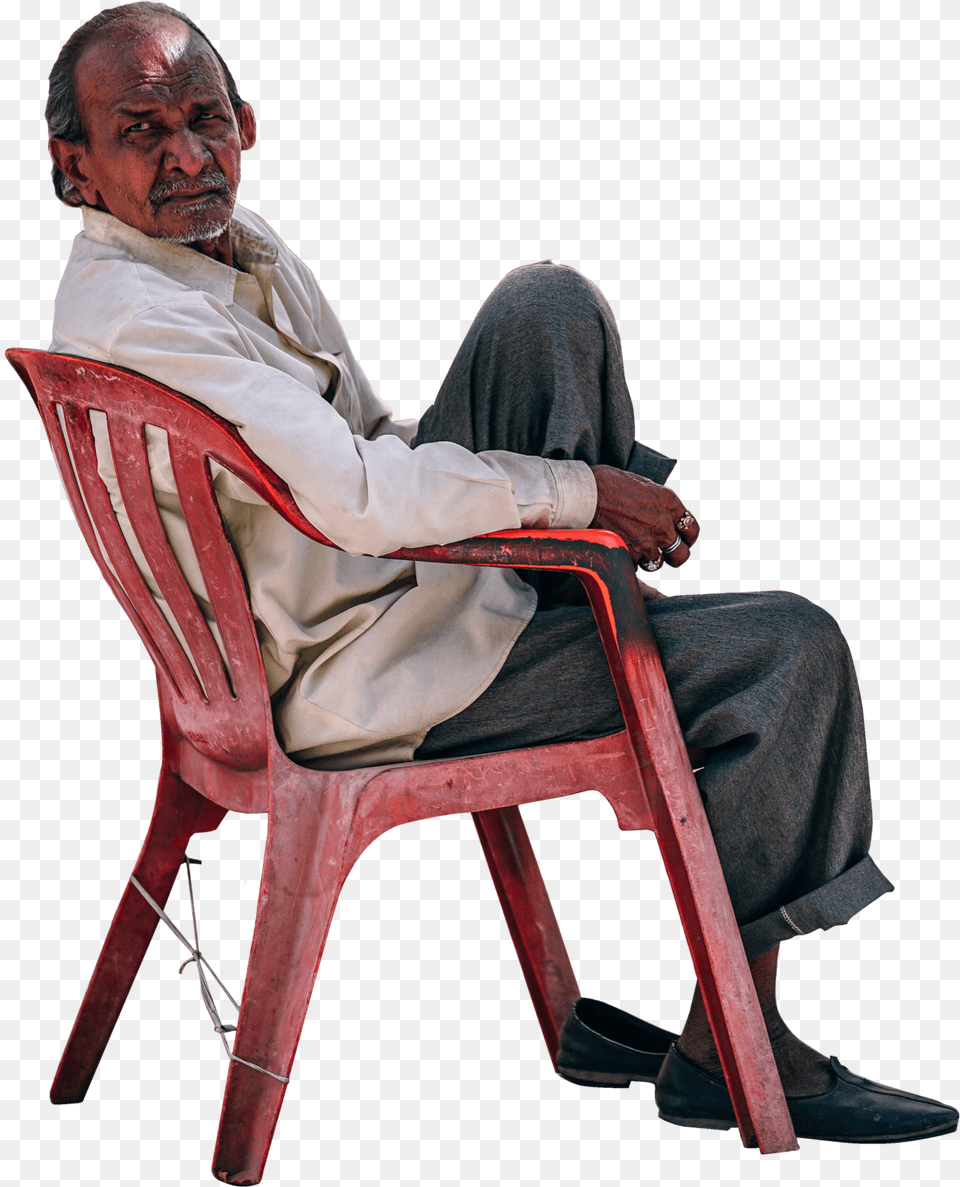 Old Man Sitting Onabroken Chair Relaxed Sitting People Chair, Person, Male, Adult, Furniture Png