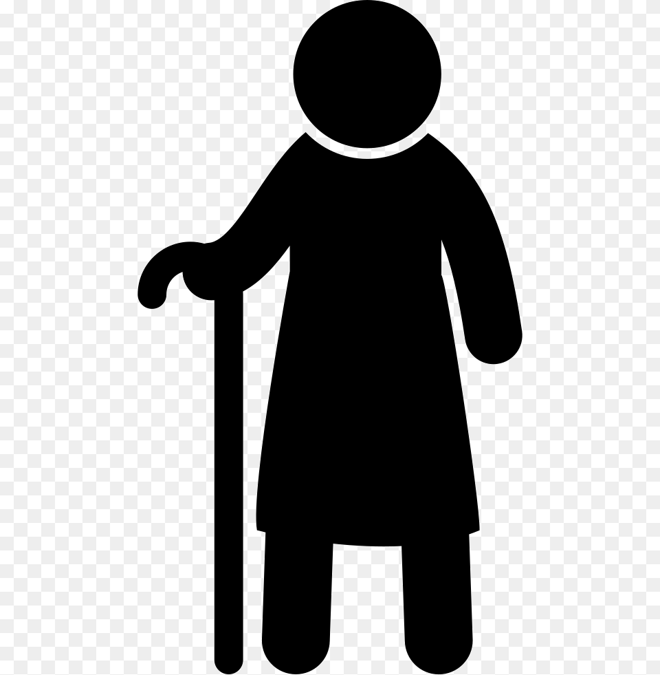 Old Man Standing With A Cane Old Man Icon, Silhouette, Baby, Person, Clothing Png Image