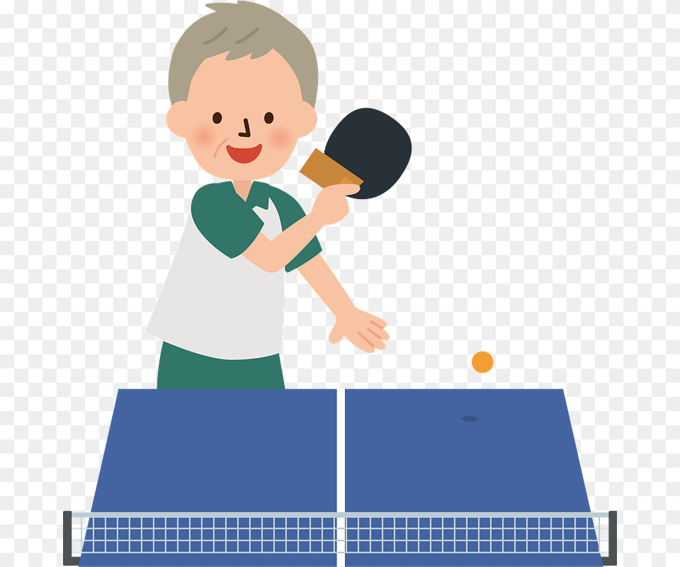 Old Man Table Tennis Clipart, Baby, Person, Face, Head Png Image