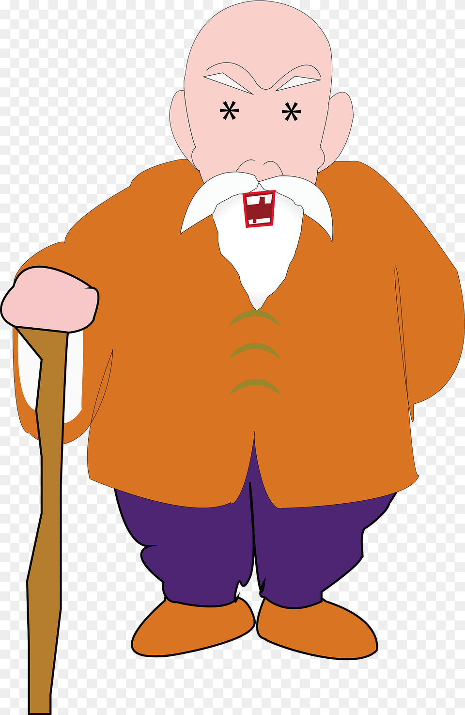 Old Man With A Cane Clipart, Baby, Person, Cartoon, Face Png Image