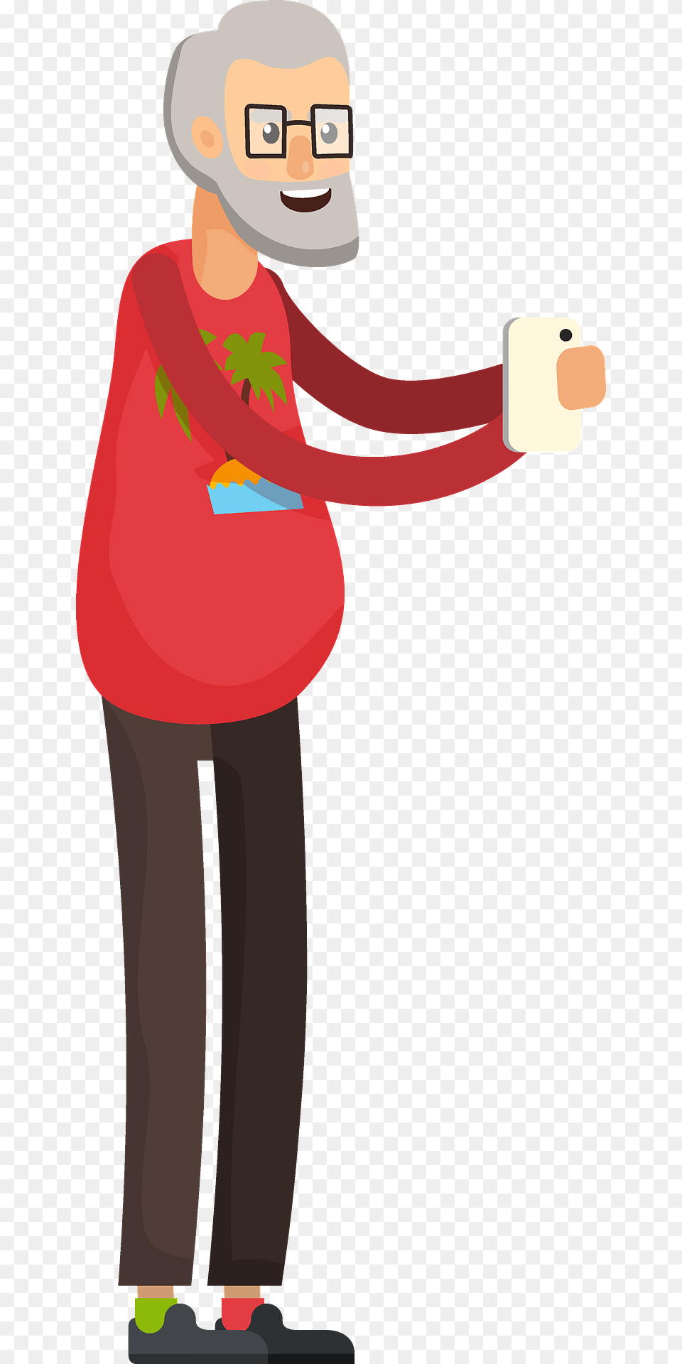 Old Man With A Smartphone Clipart, Adult, Female, Person, Woman Free Transparent Png