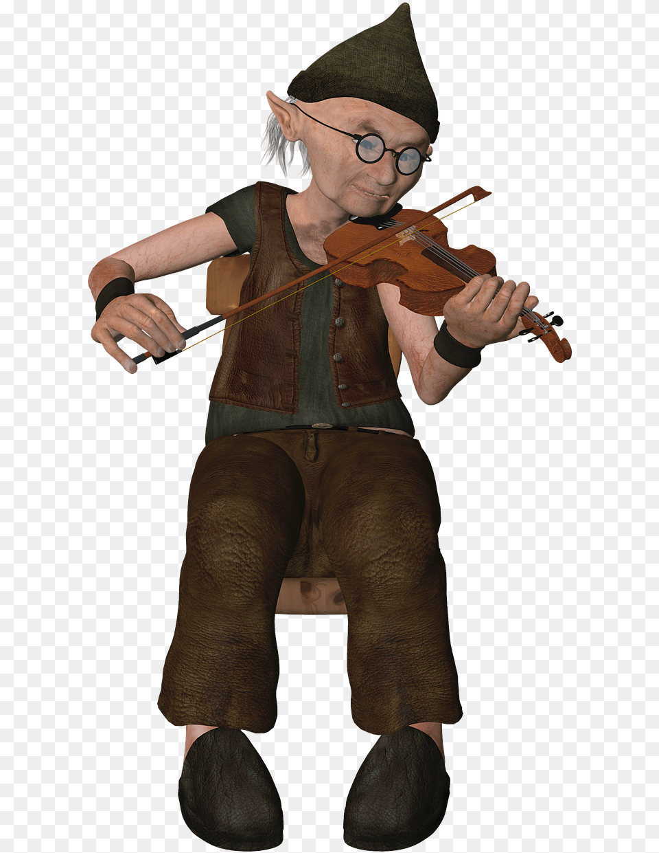 Old Man With A Violin In His Hands Cartoon, Body Part, Person, Hand, Finger Png Image