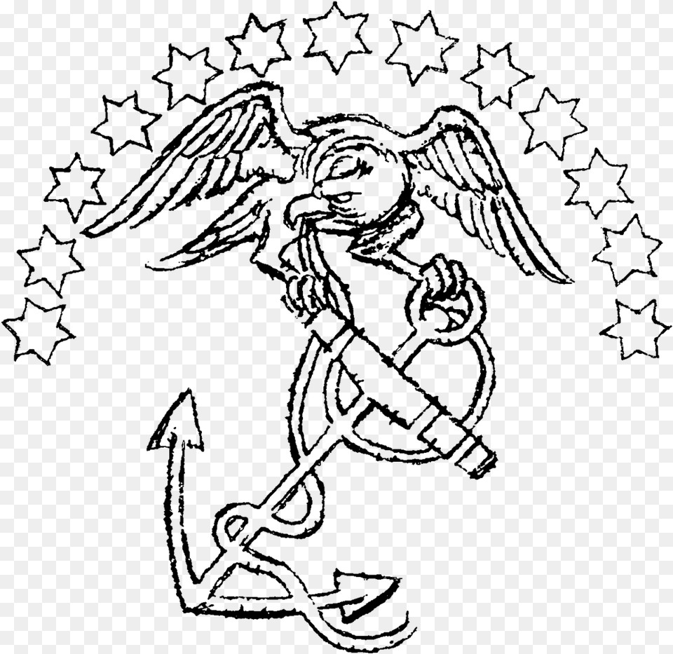 Old Marine Corps Emblem, Gray Free Png