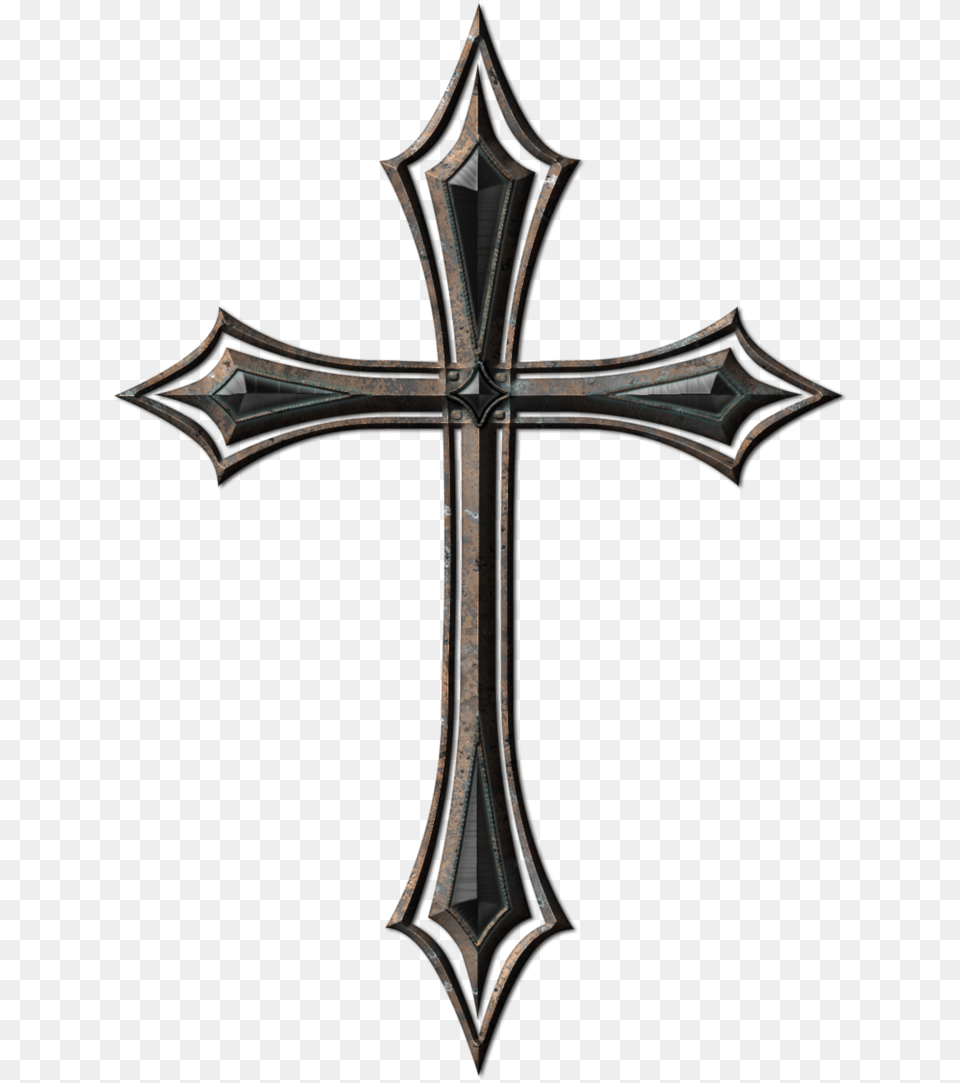 Old Metal Cross, Symbol, Crucifix, Sword, Weapon Png Image
