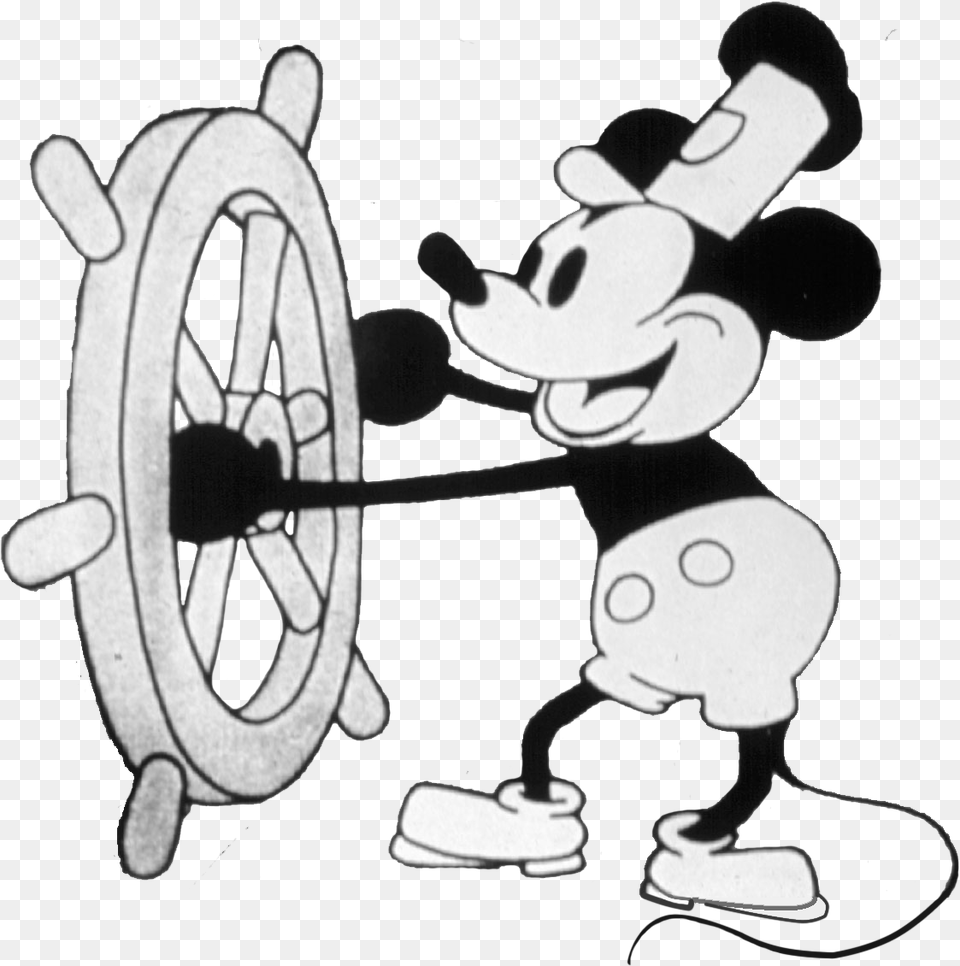 Old Mickey Mouse Drawing At Getdrawings Mickey Mouse Steering Boat, Machine, Wheel, Face, Head Free Png Download