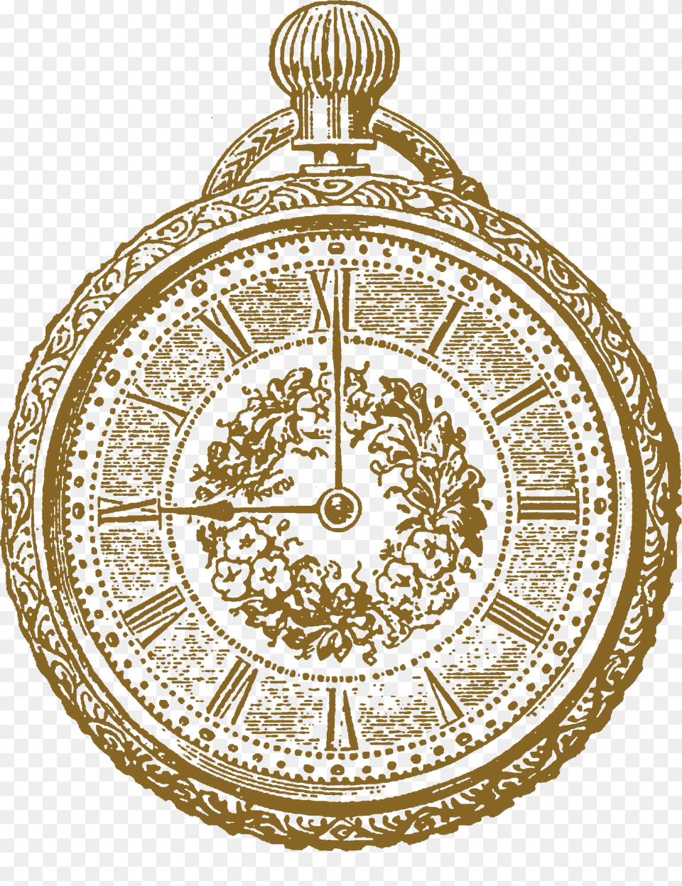 Old Ornate Clock Sepia Tone Portable Network Graphics, Home Decor, Rug Png Image