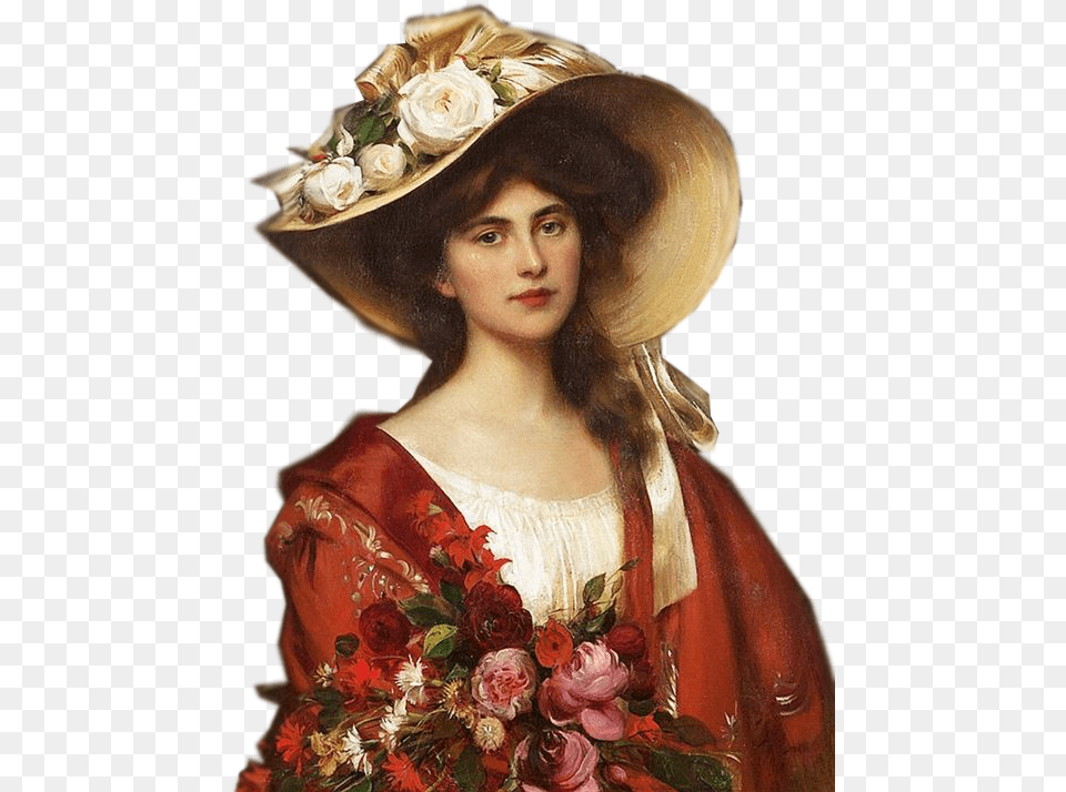 Old Paintings Of Women Download Old Vintage Woman, Hat, Art, Clothing, Painting Png Image