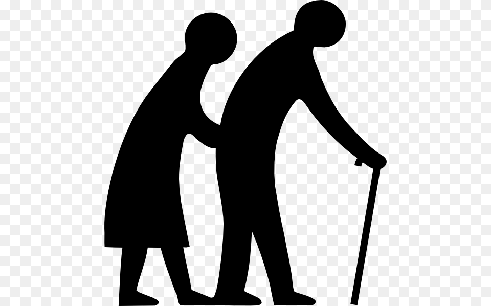 Old People Clipart, Person, Silhouette, Walking, Adult Free Transparent Png