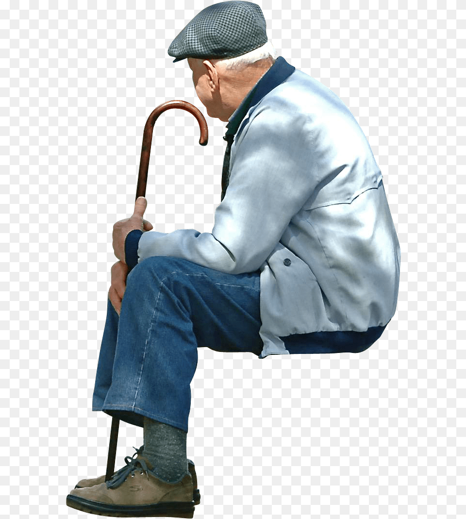 Old People Sitting Architecture People Sitting, Stick, Person, Man, Male Free Png Download