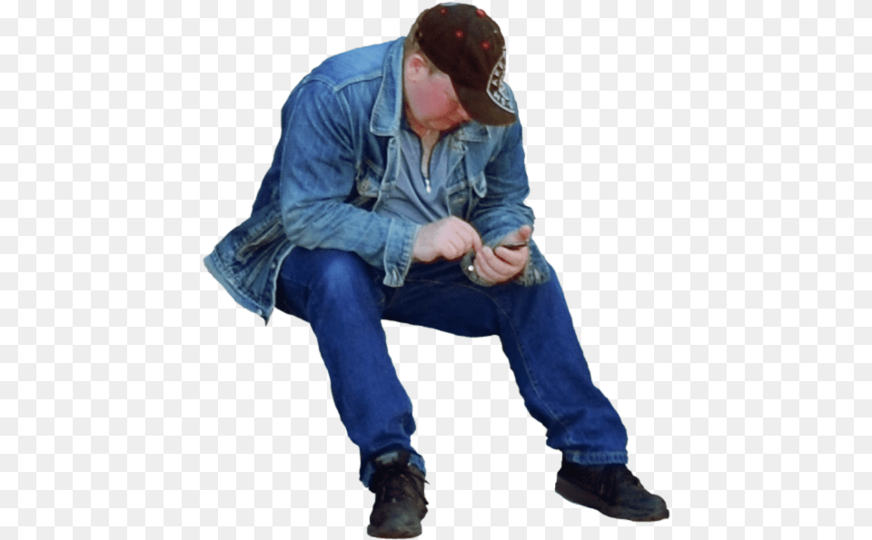 Old Person Sitting, Hat, Jeans, Pants, Clothing Free Transparent Png