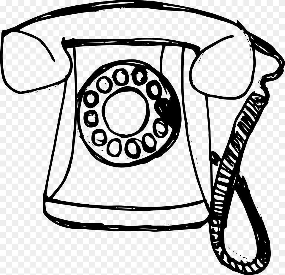 Old Phone 1940 Drawing, Gray Free Png Download