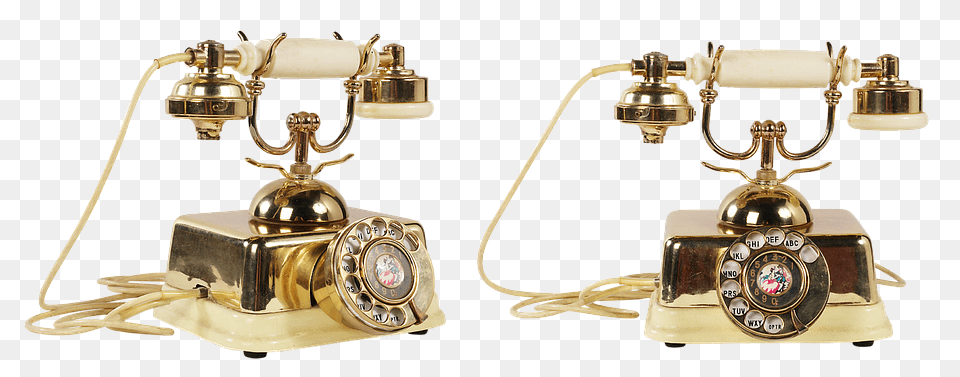 Old Phone Electronics, Dial Telephone, Bronze Png Image