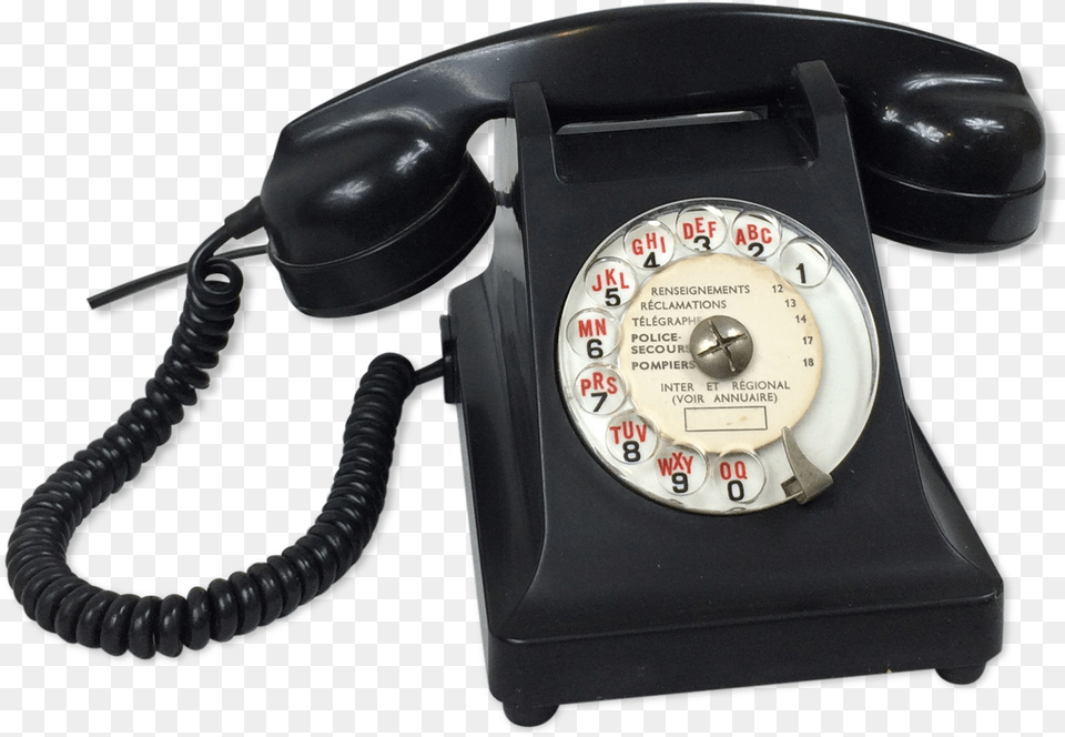 Old Phone In Black Bakelite Selency Corded Phone, Electronics, Dial Telephone Free Png Download