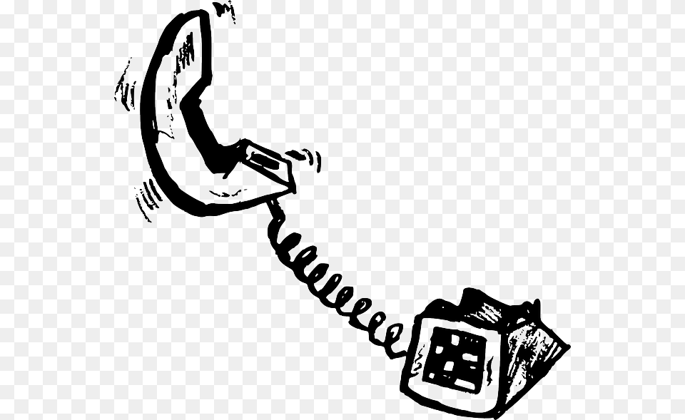 Old Phone Outline Cartoon Telephone Style Phone With Cord Cartoon, Electronics, Smoke Pipe, Hardware Png Image