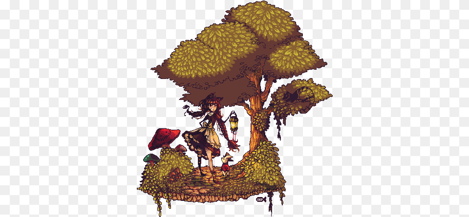 Old Pixel Art By Chippyfish Binoftrash Pixel Art Book, Painting, Drawing, Plant, Tree Free Png Download