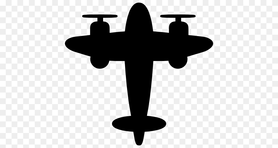 Old Plane With Two Helix, Silhouette, Animal, Bird, Flying Png Image