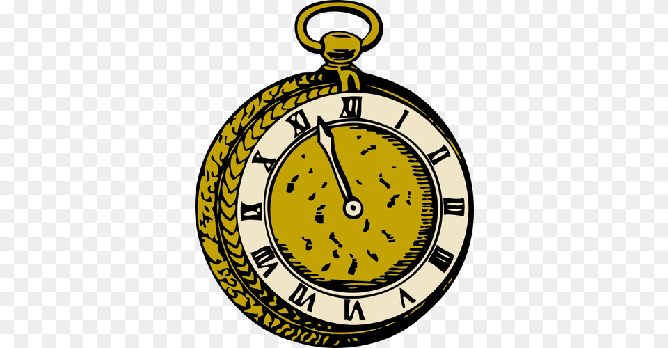 Old Pocket Watch Vector Illustration Png