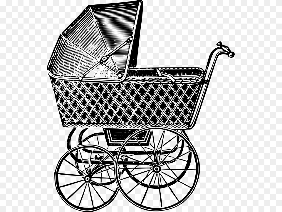 Old Pram Clip Art, Gray Free Png Download