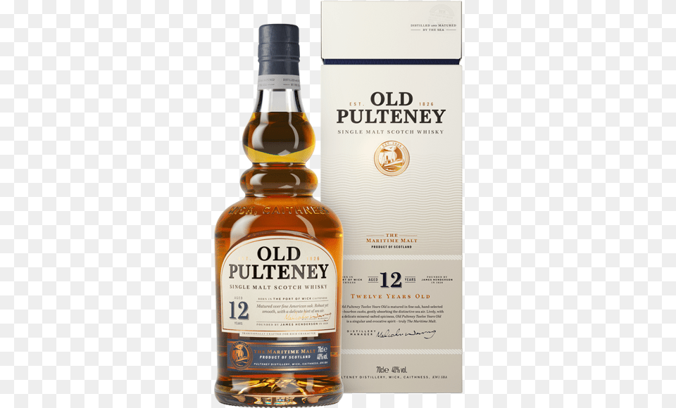 Old Pulteney 12 Years Old The Maritime Malt Detail Old Pulteney 12 New Range, Alcohol, Beverage, Liquor, Whisky Free Png