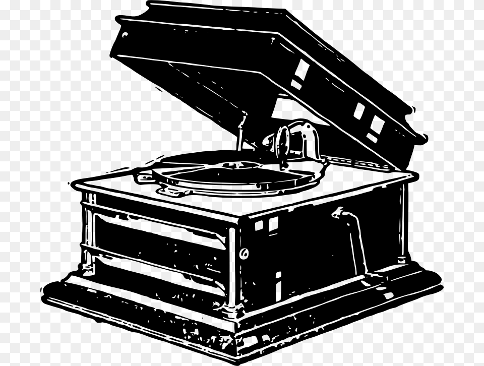 Old Record Player, Gray Free Png Download