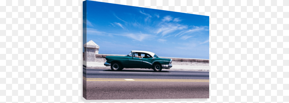 Old School Car Canvas Print Cuba, Truck, Vehicle, Transportation, Pickup Truck Png Image